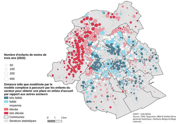 Distance à parcourir pour obtenir une place en milieu d